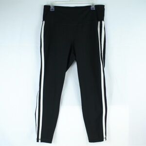 Old Navy Active Black Go-Dry Leggings with Double White Stripes Womens Size XL